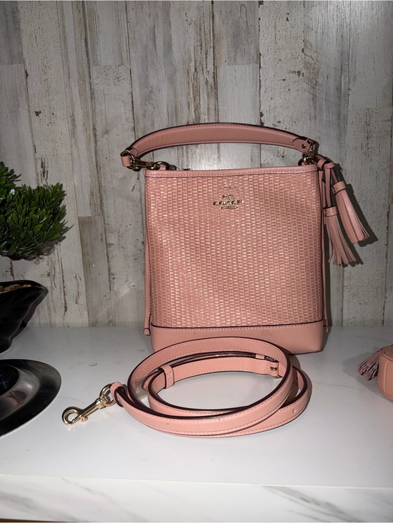 Coach Handbags - Coach Blush Pink Mollie Bucket Bag with Tassels